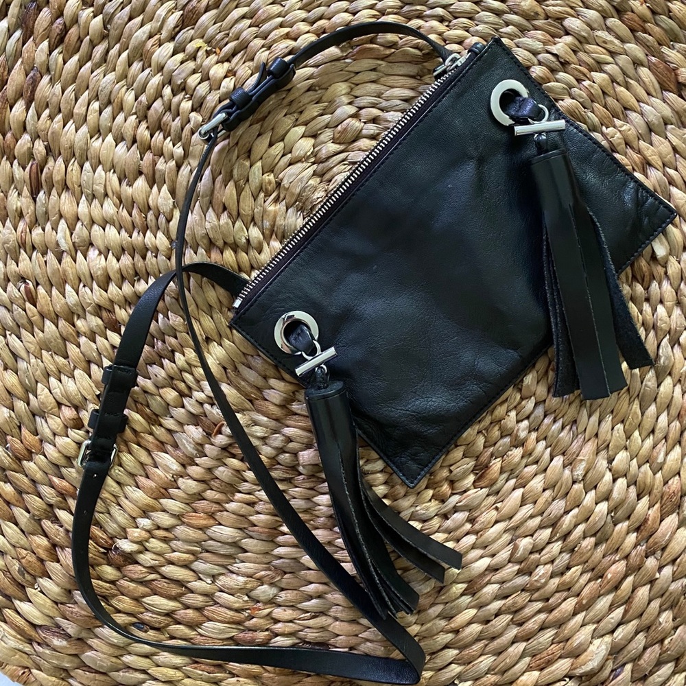 & Other Stories Black Leather Crossbody Bag